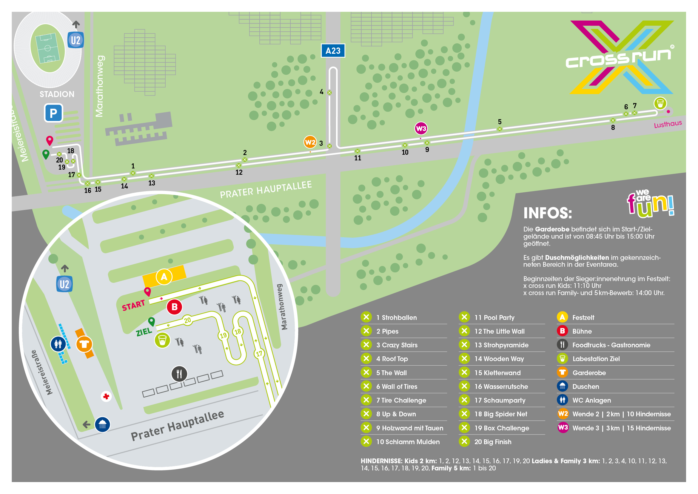 Streckenplan für den x cross run vienna